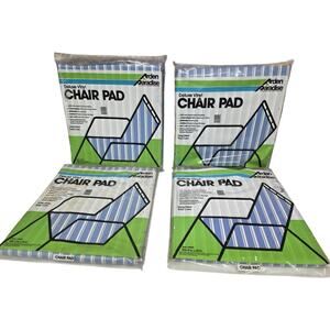 4 Vintage Arden Paradise Deluxe Vinyl Chair Pads (17' x 35') Blue And White Stri